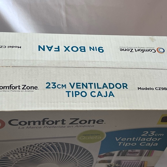 Comfort Zone 9” Electric Box Fan. - Picture 4 of 4